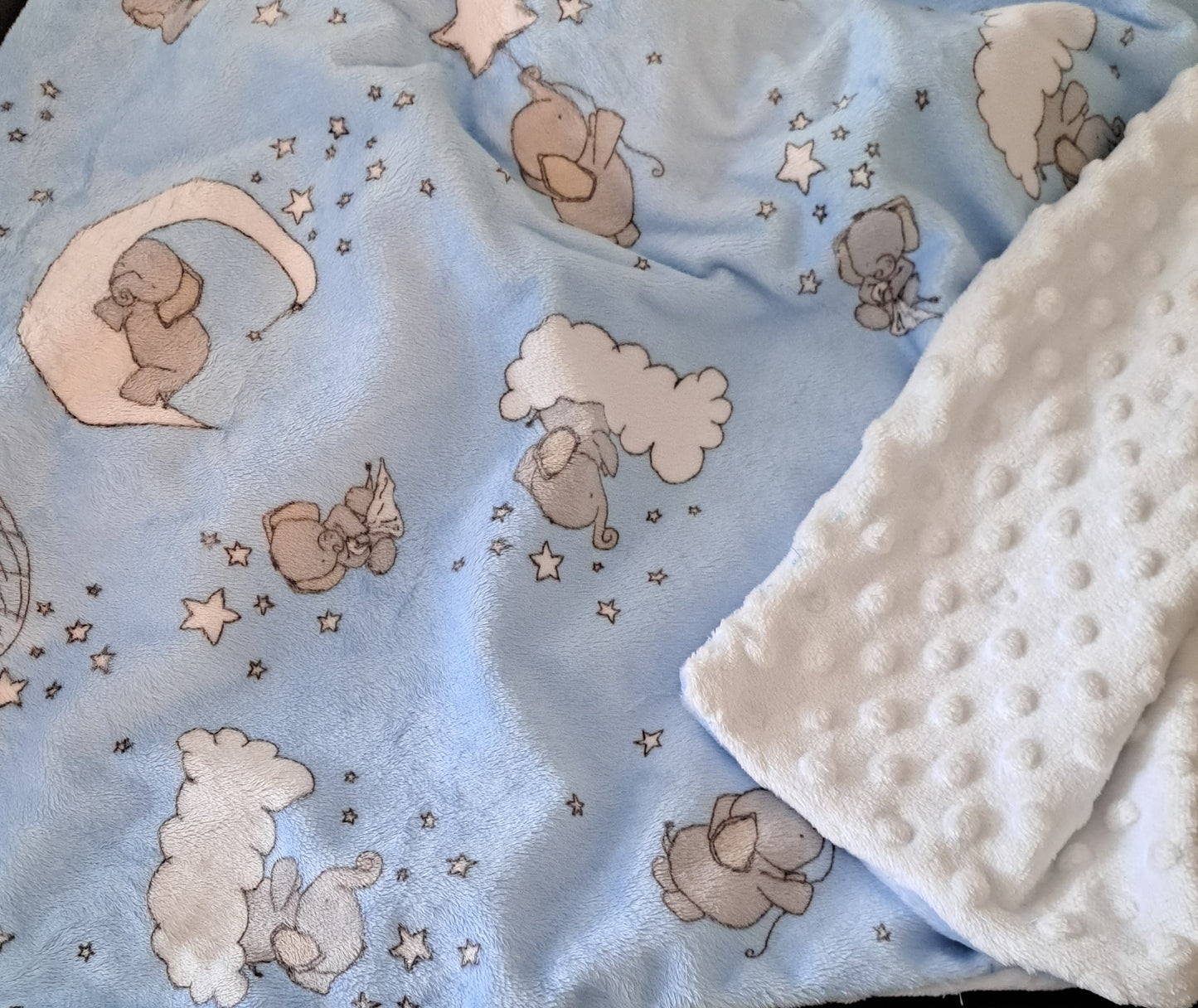Baby Blanket-Blue Sleeping Elephants