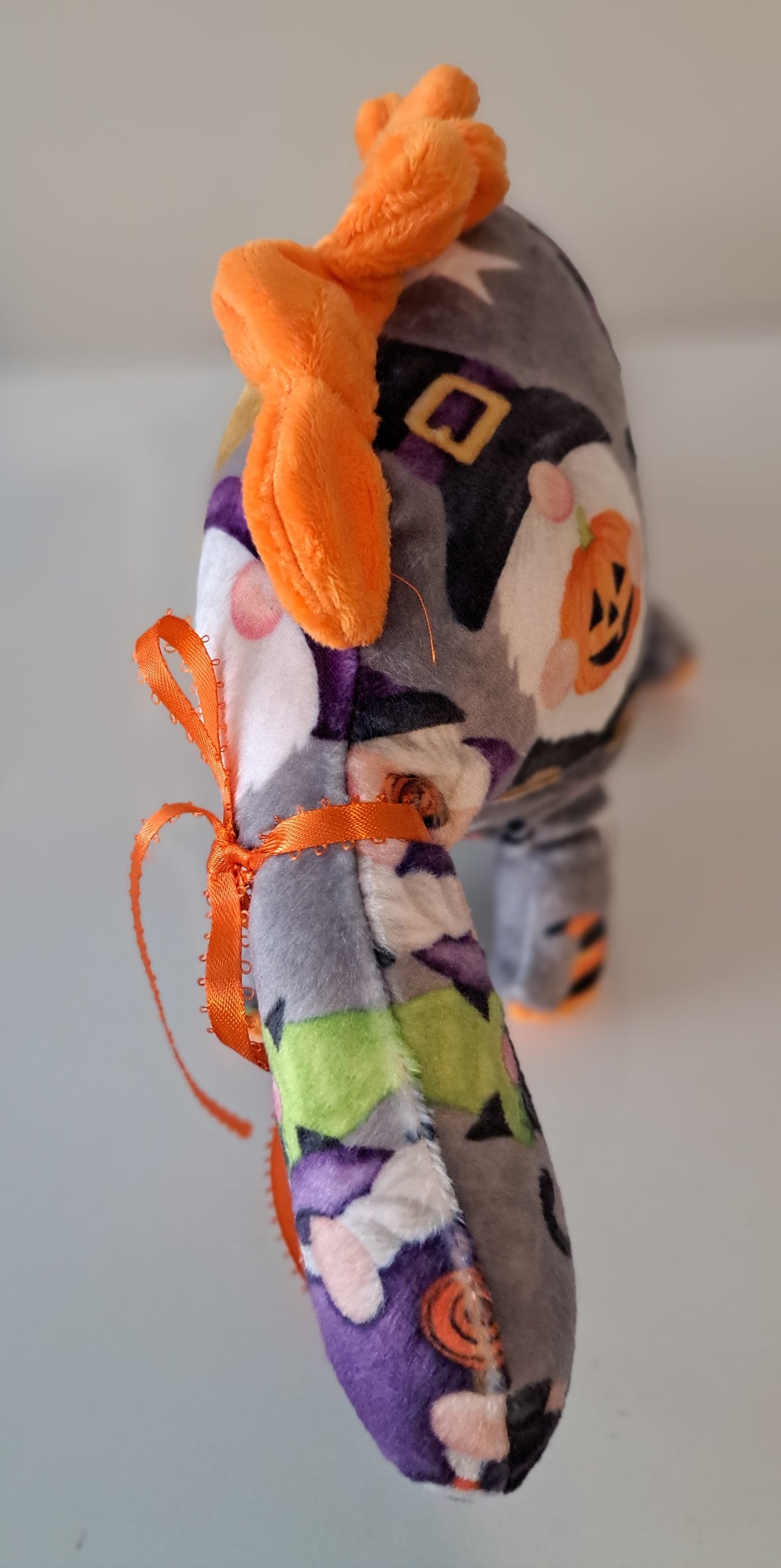 18-inch Gomes plush dino with orange plush crest, baby safe