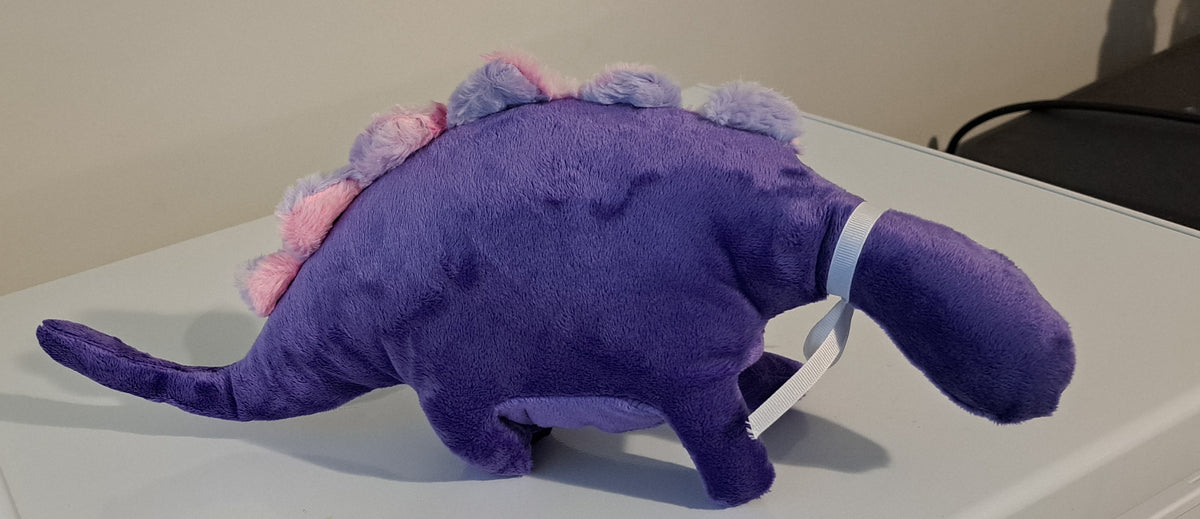 Stuffed Minky Plush Dinosaur-Purple with Shaggy Kink & Lavender Crest 18"Long
