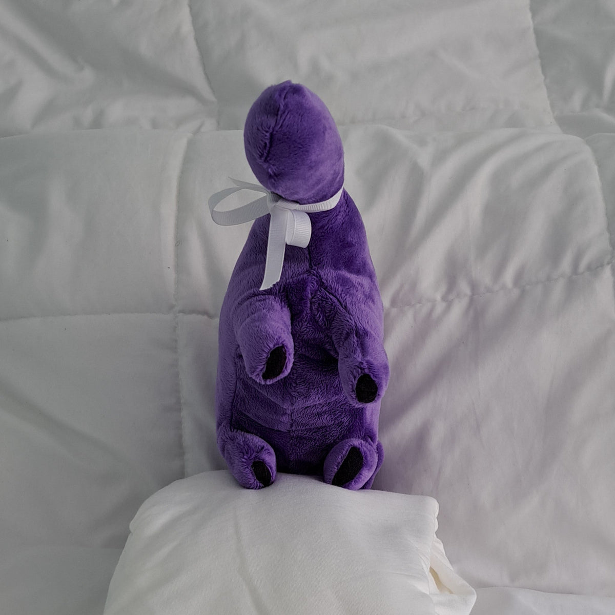 18-inch-long minky plush purple dino , safe for all awith es