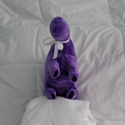 18-inch-long minky plush purple dino , safe for all awith es